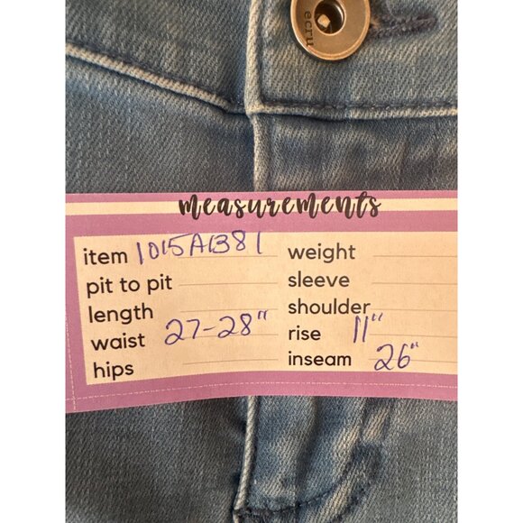 2/$30 High-Rise Light Wash Cropped Denim Jeans Straight Leg Frayed Hem - Picture 7 of 16